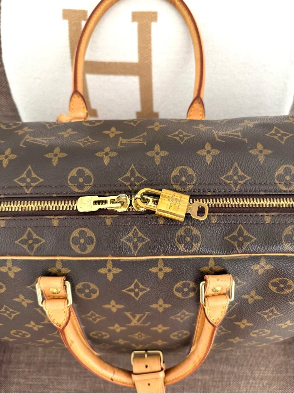 Authentic Louis Vuitton Sirius 50 travel bag luggage brown monogram LV M41506